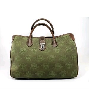 Dooney & Bourke Donegal DB Crest Green and Brown  Womens Double Handle Tote Bag